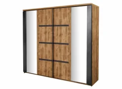 Schuifdeurkast Pauline 217cm - decor - donkerbruin- Schuifdeurkast|Schuifdeurkast