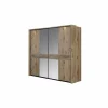 Schuifdeurkast Tanya 251cm - decor - canyon oak & zwart- Schuifdeurkast|Schuifdeurkast
