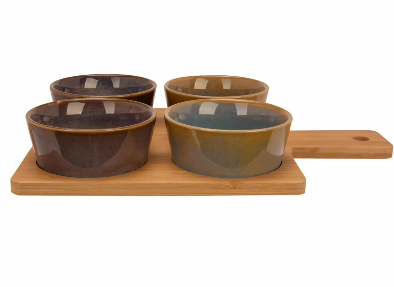 Cosy & Trendy Serveerschalen|Serveerplank met 4 kommen 31x21,5cm - keramiek - multicolor