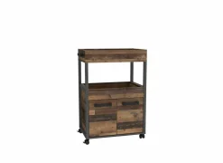 Serveerwagen 60cm - decor - old vintage wood- Barkasten|Barkasten