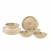 Cosy & Trendy Serviessets|Serviesset Oona 8-delig - keramiek - zand & groen