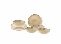 Cosy & Trendy Serviessets|Serviesset Oona 8-delig - keramiek - zand & groen