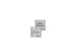 Serviette Birthday 17x17cm wit 20 stuks- Servetten|Servetten