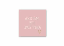 Servetten|Servetten|Serviette Crazy friends 33x33cm roze 20 stuks