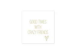 Serviette Crazy Friends 33x33cm goud 20 stuks- Servetten|Servetten