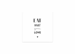Servetten|Servetten|Serviette Eat what you love 33x33cm - papier - zwart/wit 20 stuks