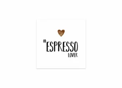 Serviette Espresso lover 25x25cm - papier - wit 20 stuks- Servetten|Servetten