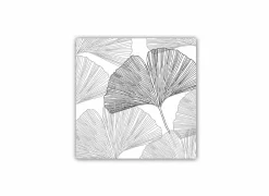 Serviette Gingko Leaves 33x33cm grijs 20 stuks- Servetten|Servetten