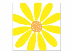 Servetten|Servetten|Serviette Happy Flower Sun 33x33cm - papier - wit/geel 20 stuks