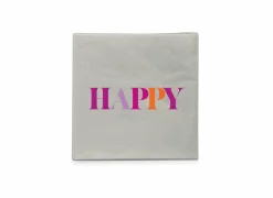 Serviette Happy 25x25cm - 20 stuks- Servetten|Servetten