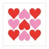 Serviette Hearts Graphic 33x33cm - papier - wit/roze/rood 20 stuks- Servetten|Servetten