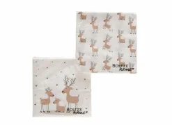 Serviette Kerst Timba Hert 16,5x16,5cm meerkleurig, 20 stuks- Servetten|Servetten