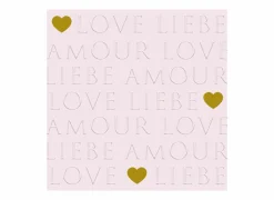 Serviette Love Letters 33x33cm - papier - roze 20 stuks- Servetten|Servetten
