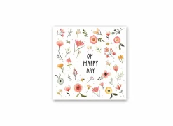 Serviette Oh Happy Day 33x33cm multicolor 20 stuks- Servetten|Servetten
