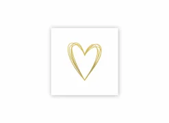 Serviette Pure Heart 33x33cm goud 20 stuks- Servetten|Servetten
