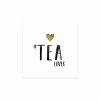 Serviette Tea Lover 25x25cm - papier - wit 20 stuks- Servetten|Servetten