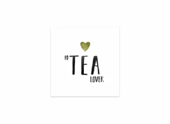 Serviette Tea Lover 25x25cm - papier - wit 20 stuks- Servetten|Servetten