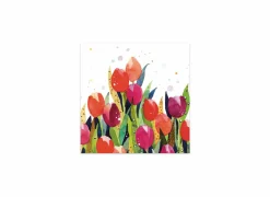 Serviette Tulip Splash 33x33cm - papier - multicolor 20 stuks- Servetten|Servetten