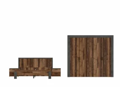 Slaapkamer Attaylar met bed 160x200cm - kleerkast 230cm - 2 nachtkastjes- Complete Slaapkamers