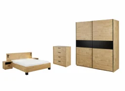 Slaapkamer Clara met bed 160x200cm - kleerkast 200cm - commode 90cm en 2 nachtkastjes- Complete Slaapkamers
