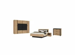 Complete Slaapkamers|Slaapkamer Dalate met bed 160x200cm met opbergruimte - kleerkast 270cm - commode 101cm en 2 nachtkastjes