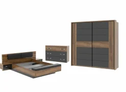 Complete Slaapkamers|Slaapkamer Dolce met bed 160x200cm - kleerkast 231cm - commode 120cm