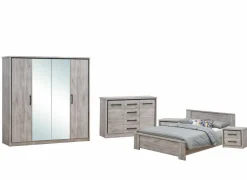 Complete Slaapkamers|Slaapkamer Elias met bed 180x200cm - kleerkast 214cm - commode 120cm en 2 nachtkastjes