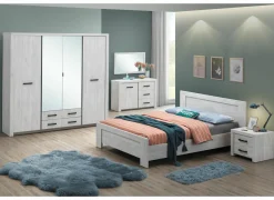 Complete Slaapkamers|Slaapkamer Elvis met bed 180x200cm - kleerkast 218cm - commode 120cm en 2 nachtkastjes