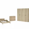 Complete Slaapkamers|Slaapkamer Holmes met bed 160x200cm - kleerkast 200cm - commode 110cm en 2 nachtkastjes