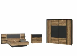 Slaapkamer Jabim met bed 160x200cm - kleerkast 279cm - commode 100cm- Complete Slaapkamers