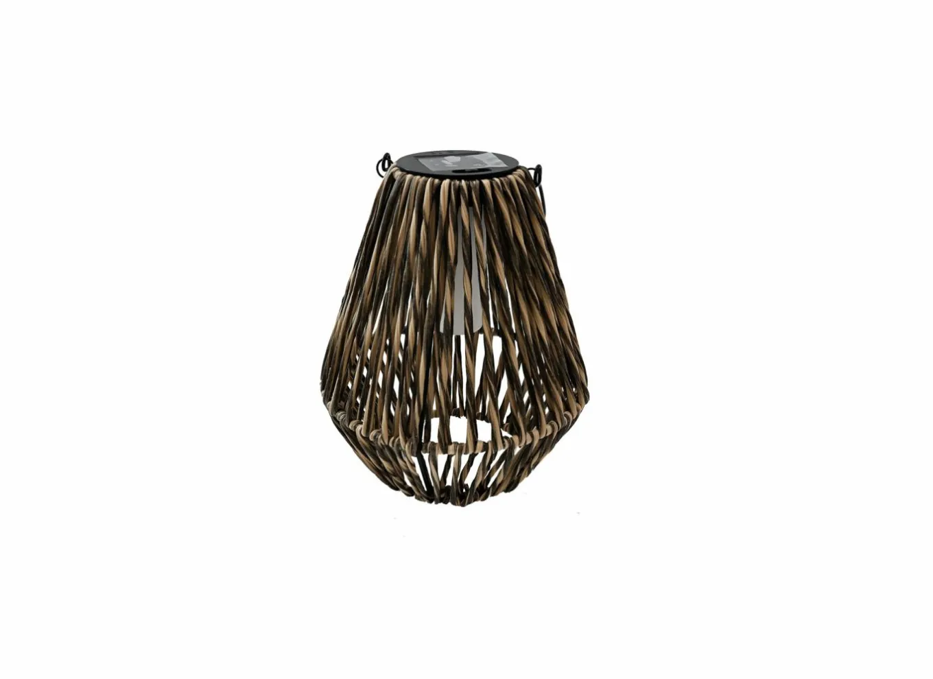 Hanglamp Buiten|Hanglamp Buiten|Solarlamp Cero Ø19-24cm - kunststof - naturel/zwart met flikkerend vlammetje
