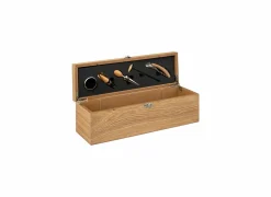 Sommelierkoffer Marc 5-delig 35,8x12x10,9cm - MDF & staal - bruin- Wijnaccessoires