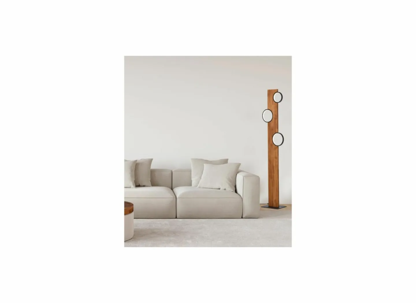 Brilliant Staande lamp Cheesy LED H140cm - FSC - zwart & hout- Andere Vloerlampen