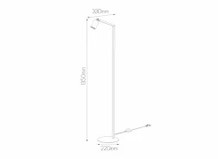 Staande lamp H135cm GU10 - aluminium - zwart- Andere Vloerlampen