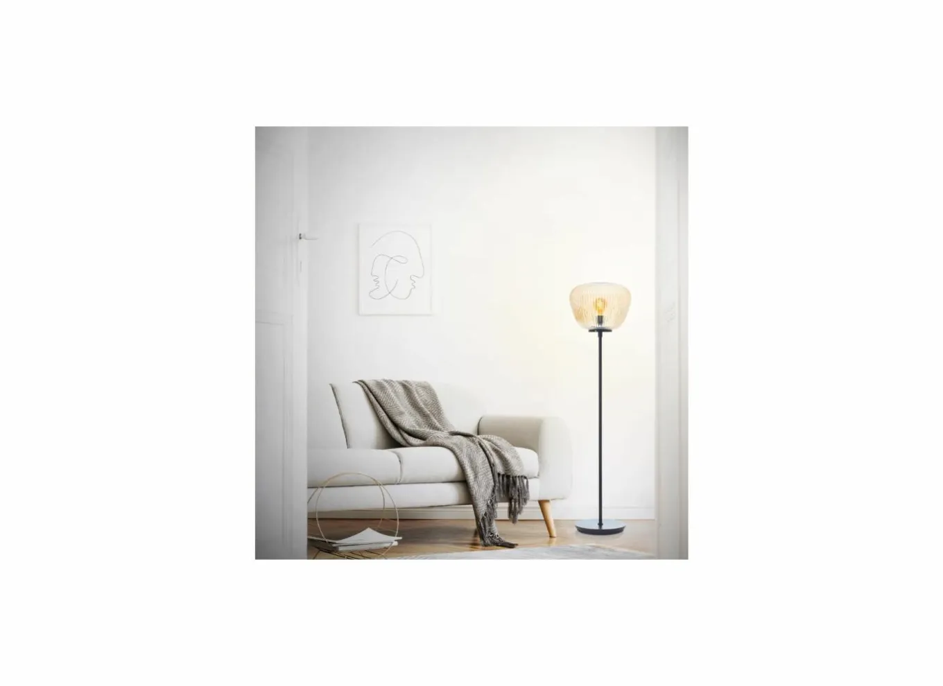 Brilliant Andere Vloerlampen|Staande lamp Kaizen LED H140cm E27 - metaal & glas - amber