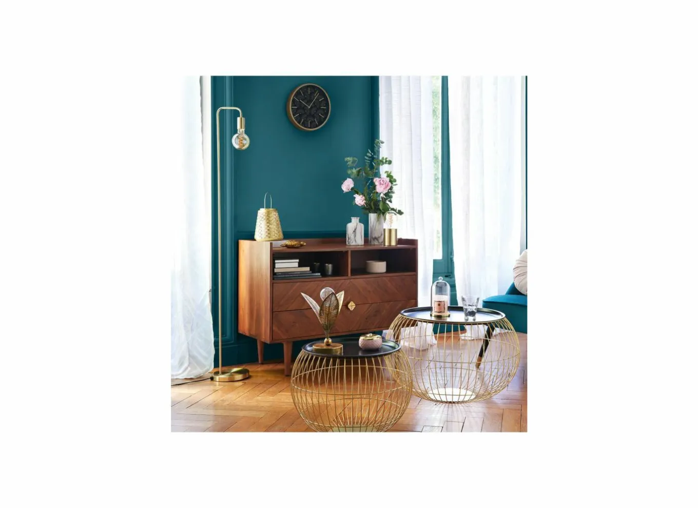 Andere Vloerlampen|Staande lamp Keli H150cm E27 - beton & ijzer - goud