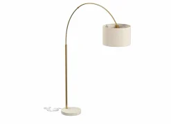 Andere Vloerlampen|Staande lamp Tilio H195cm E27 - marmer & polyestervezel - wit & goud