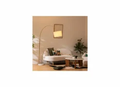 Andere Vloerlampen|Staande lamp Tilio H195cm E27 - marmer & polyestervezel - wit & goud