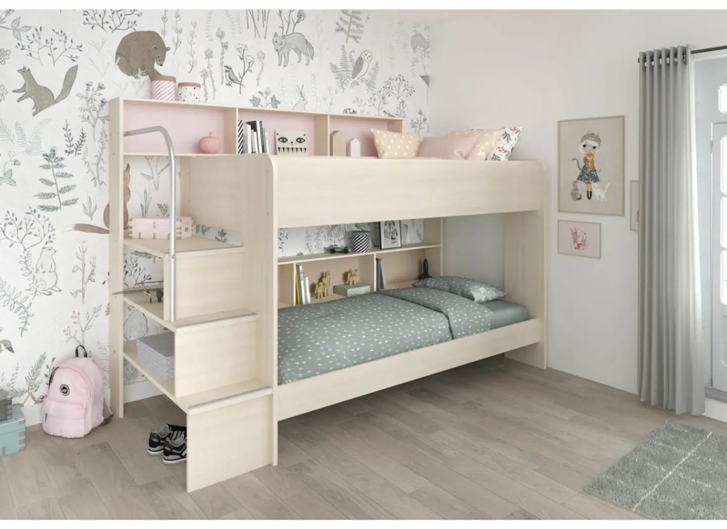 Stapelbed Bibop 90x200cm - decor - acacia- Stapelbedden|Stapelbedden