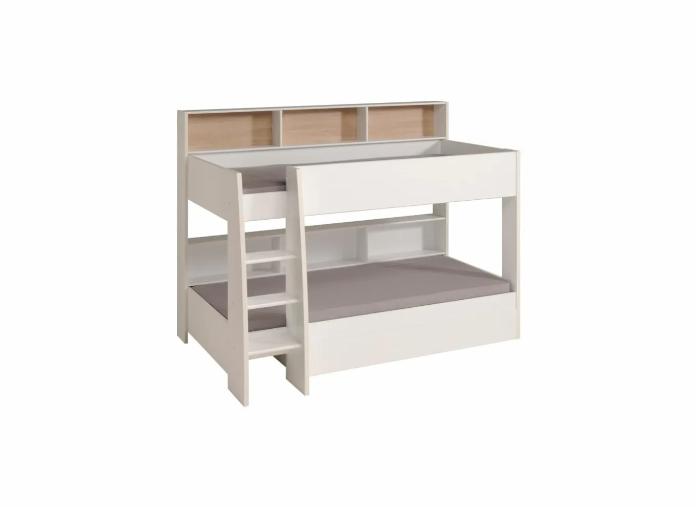 Stapelbedden|Stapelbedden|Stapelbed Leo 90x200cm - decor - wit met bodems