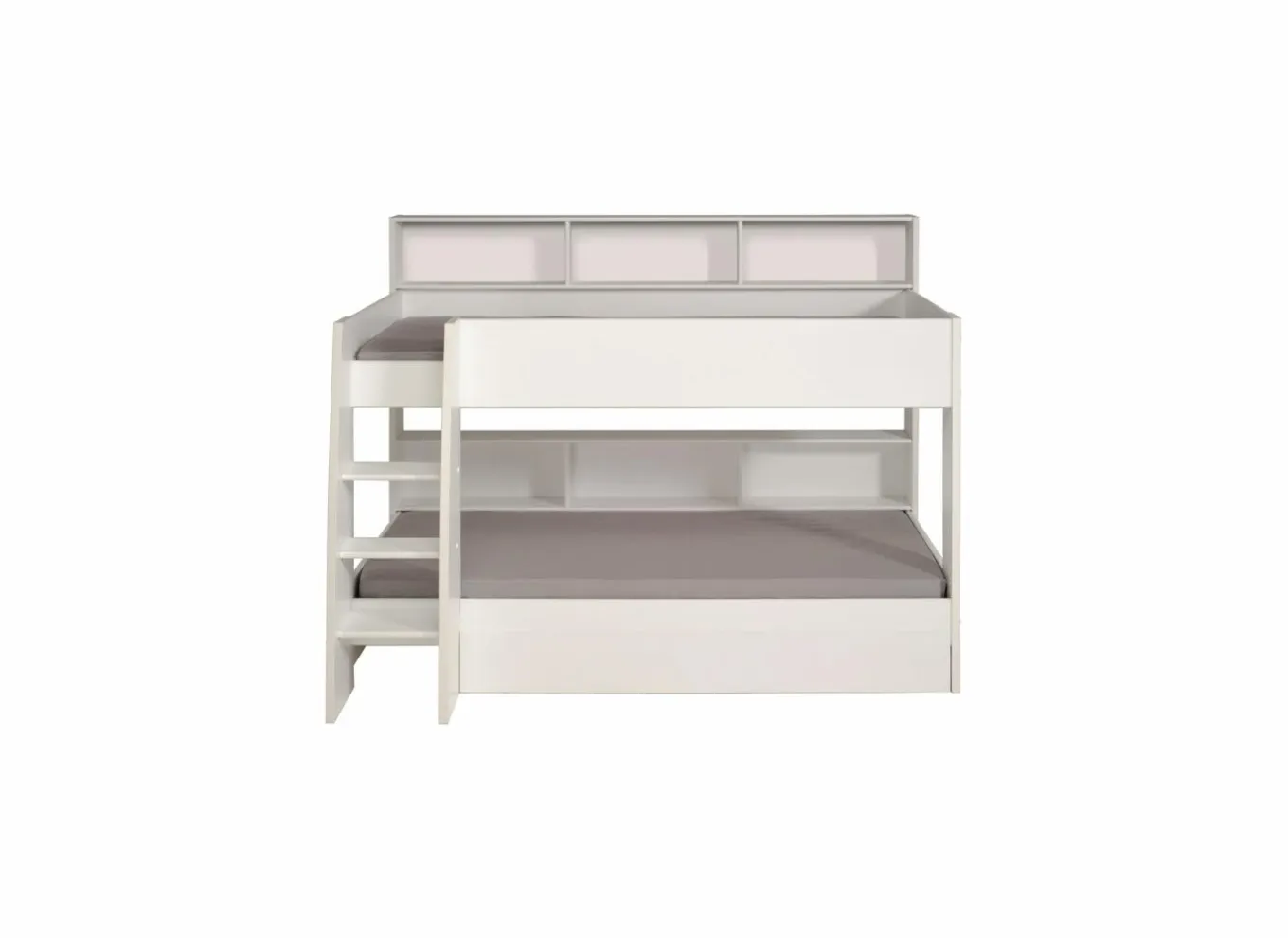 Stapelbedden|Stapelbedden|Stapelbed Leo 90x200cm - decor - wit met bodems