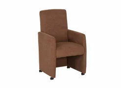 Stoel Aragon 60x70x100cm - stof - bruin- Eetkamerstoelen