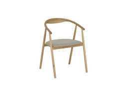 Eetkamerstoelen|Stoel Baradine 56x55x78cm - eik massief - naturel/lichtgrijs