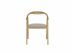 Eetkamerstoelen|Stoel Baradine 56x55x78cm - eik massief - naturel/lichtgrijs