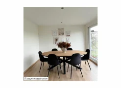 Stoel Charlton 44x53x87cm - fluweel - zwart- Eetkamerstoelen