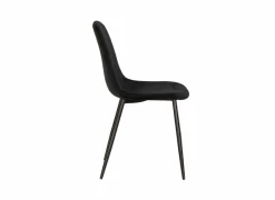 Stoel Charlton 44x53x87cm - fluweel - zwart- Eetkamerstoelen