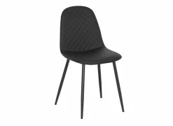 Keukenstoelen|Eetkamerstoelen|Stoel Chuck 45x42x86cm - lederlook - zwart