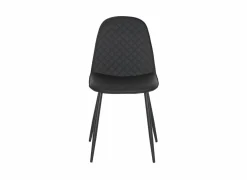 Keukenstoelen|Eetkamerstoelen|Stoel Chuck 45x42x86cm - lederlook - zwart