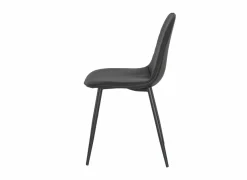 Keukenstoelen|Eetkamerstoelen|Stoel Chuck 45x42x86cm - lederlook - zwart
