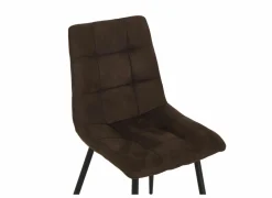 Stoel Churchill 46x54,5x85cm - metaal/stof - bruin- Eetkamerstoelen
